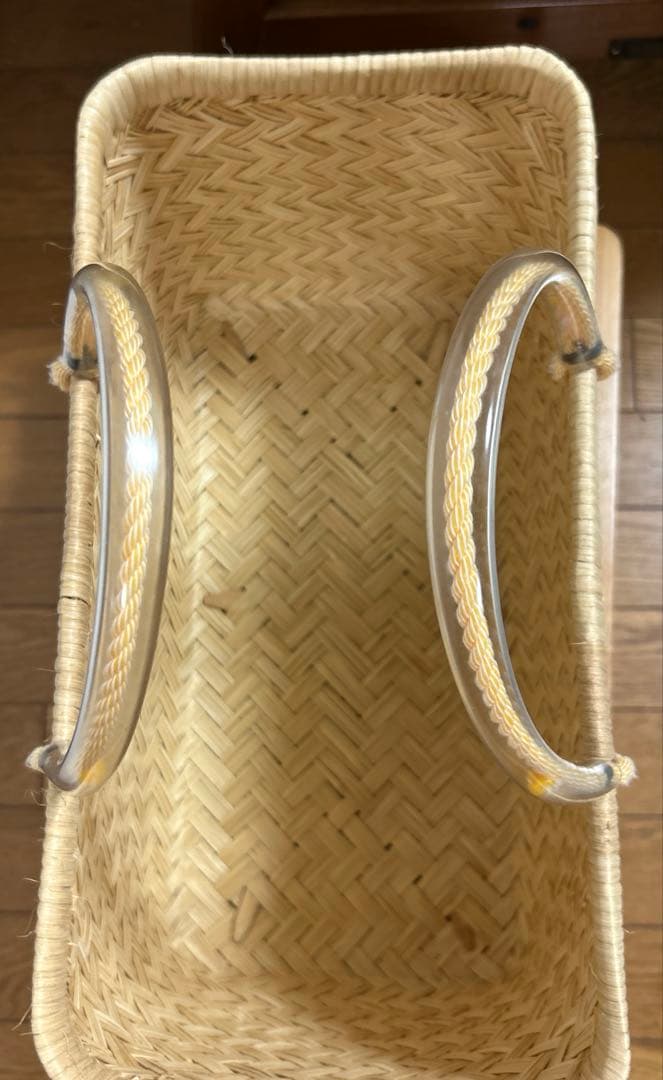 国産　篠竹市場カゴ　希少　カゴバッグ