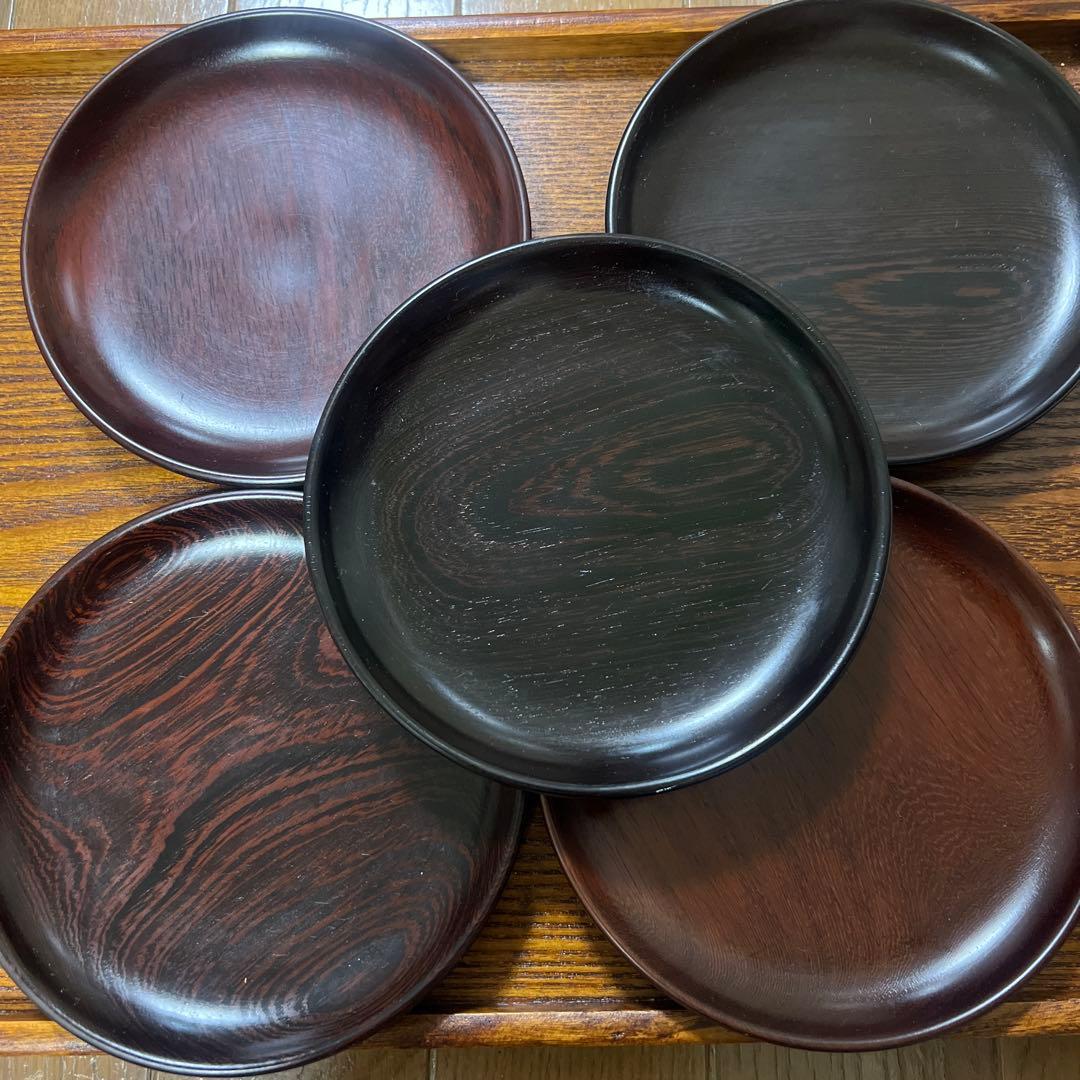 希少◆ 紫檀 食器 器 5セット ❼