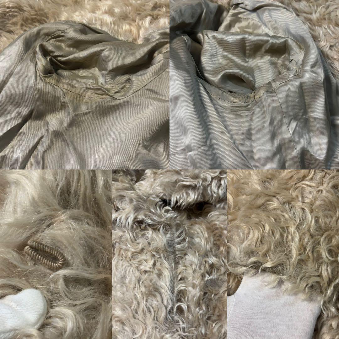 ［美品］2012 プラダ　モヘア　ファーコート　エコ　ロングコート もこもこ