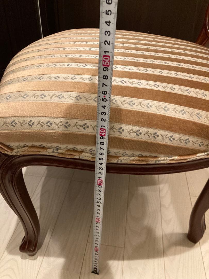 希少　クラシックストライプ柄木製椅子