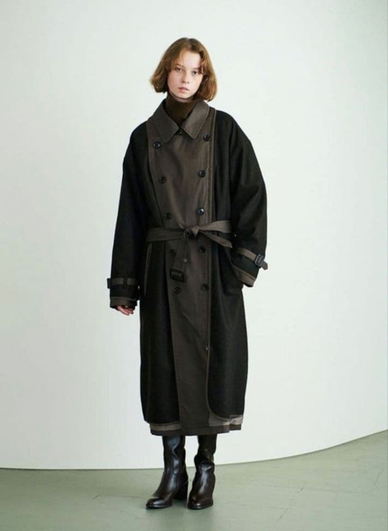 YOKE スモーキーブラウン リバーシブルトレンチコート サイズ3