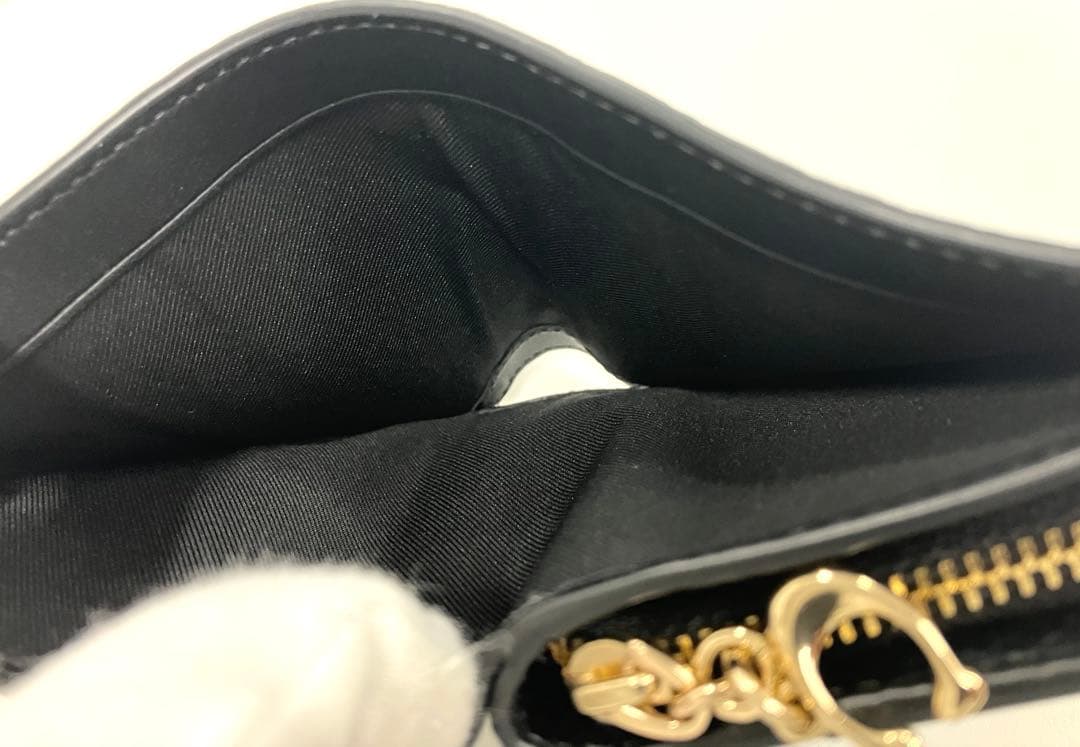［S12-68］未使用品 COACH スナップウォレット レザー 黒 ミニ財布