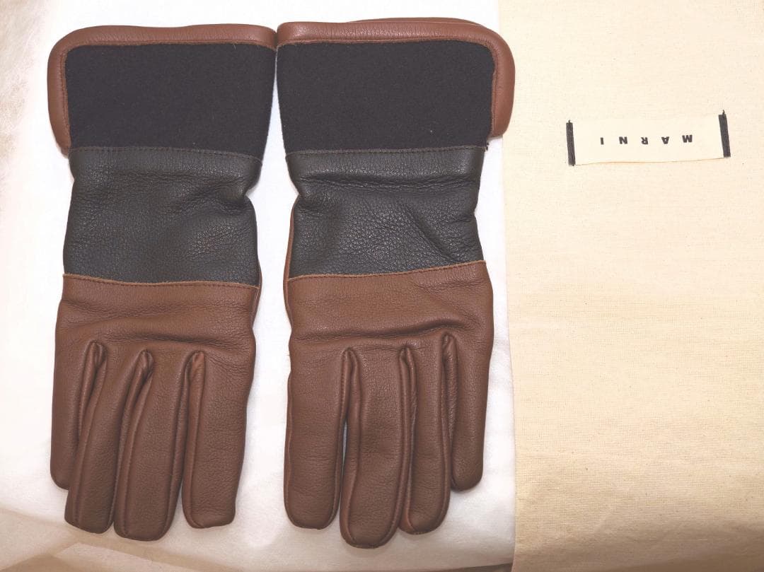 marni マルニ 12AWカシミアライナー鹿革グローブ9 手袋