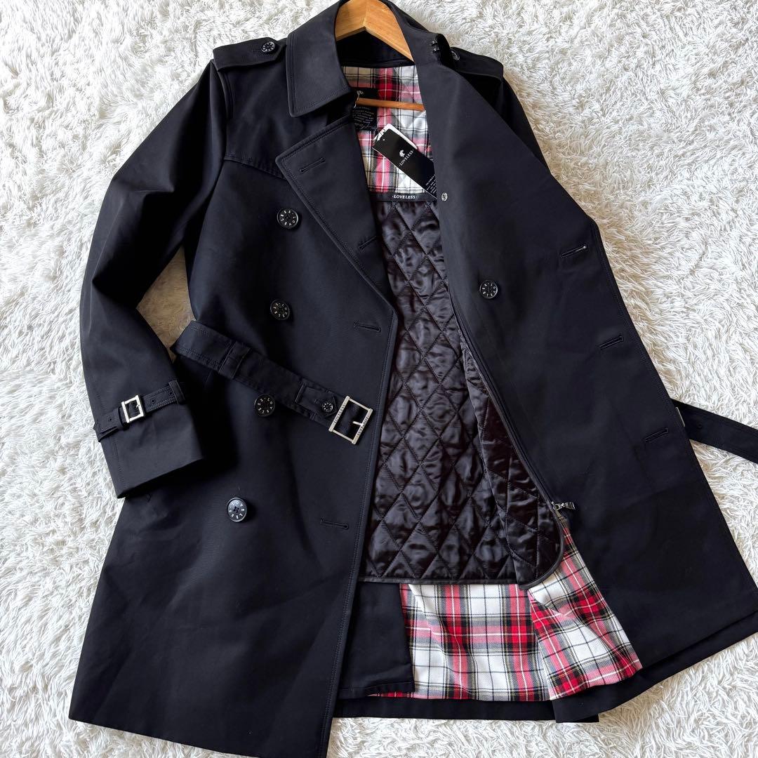 未使用タグ付　ラブレス　2way トレンチコート　ライナー　撥水加工　チェック