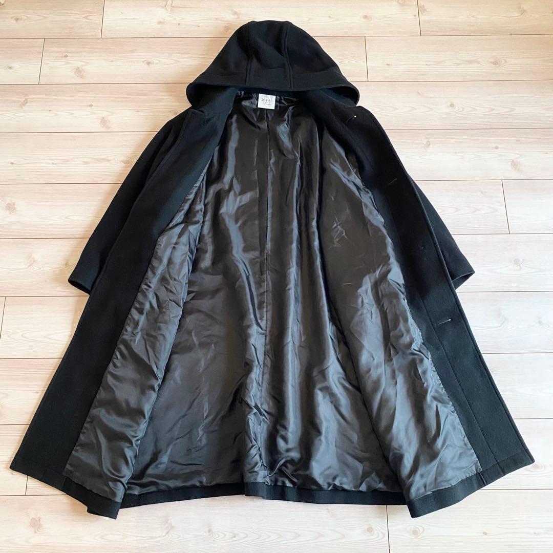 美品 yuni スーパー100 トグルボタンコート 黒 ゆったり