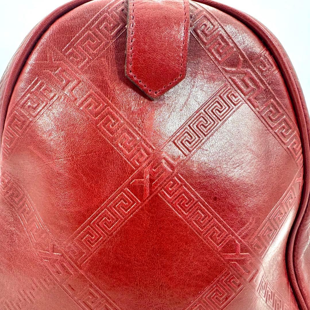 ✨良品✨イヴ・サンローラン ボストンバッグ カサンドラ エンボス 大容量 レッド