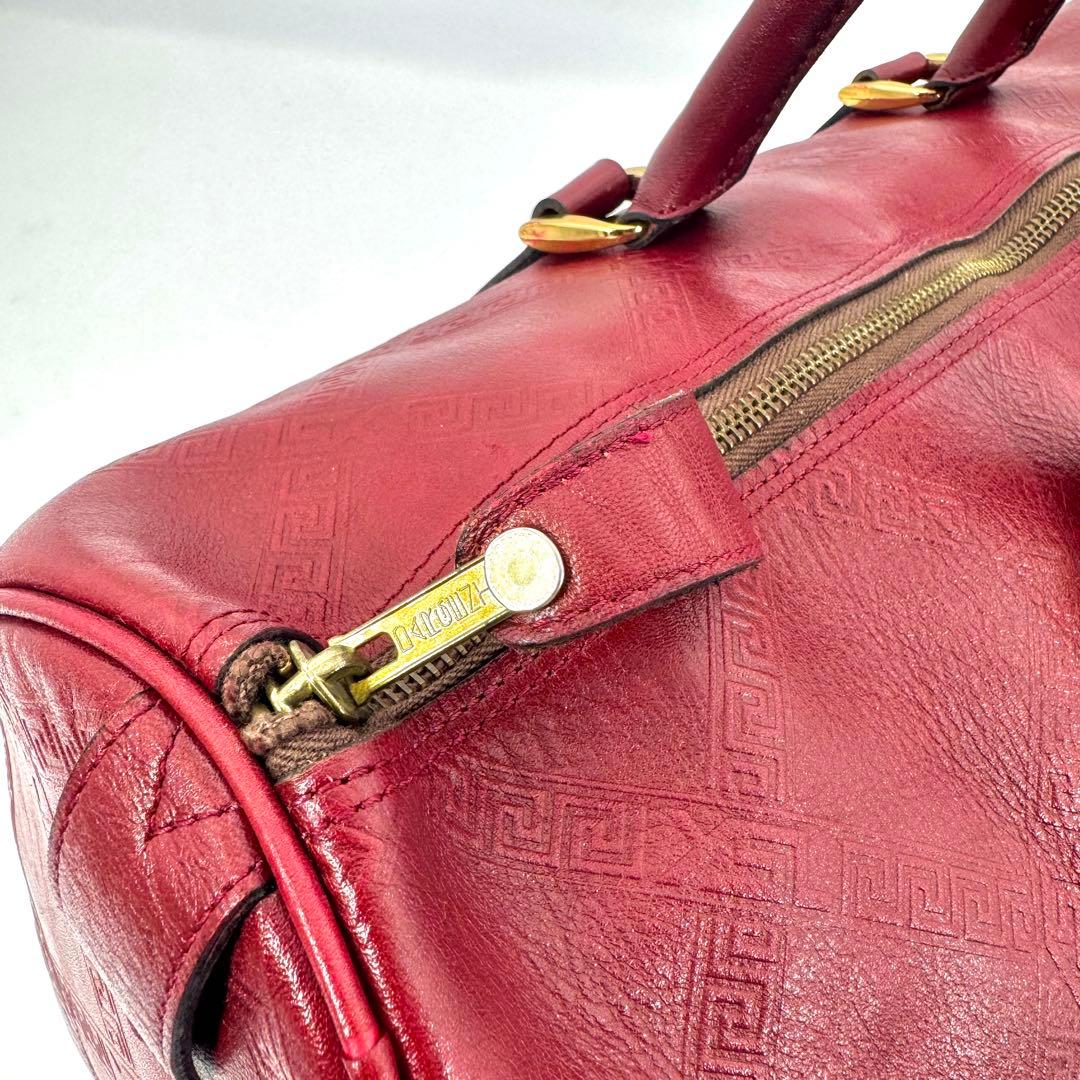 ✨良品✨イヴ・サンローラン ボストンバッグ カサンドラ エンボス 大容量 レッド