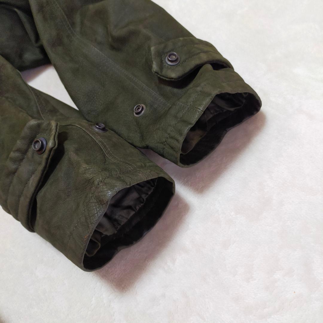 80S 90S　イタリア製　ユーロヴィンテージ　48　オールレザー　モッズコート