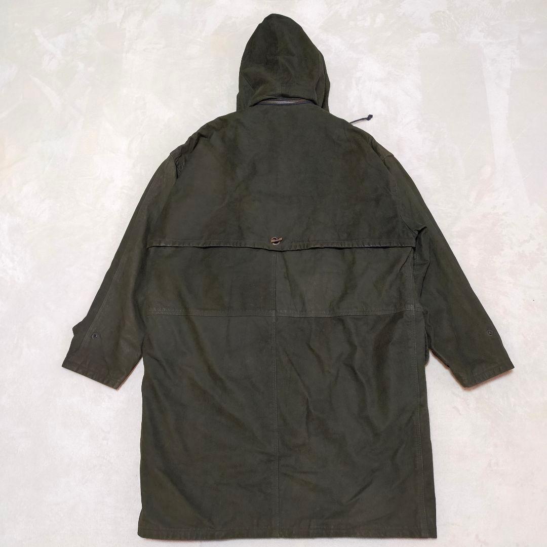 80S 90S　イタリア製　ユーロヴィンテージ　48　オールレザー　モッズコート