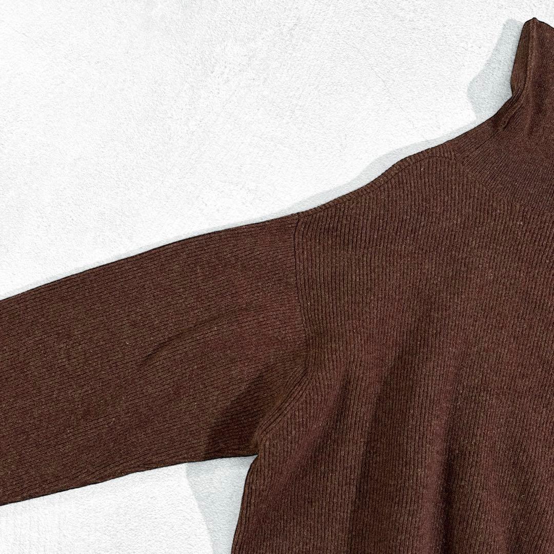 美品 AP STUDIO ハイネック ウールチュニックワンピース ブラウン 上質