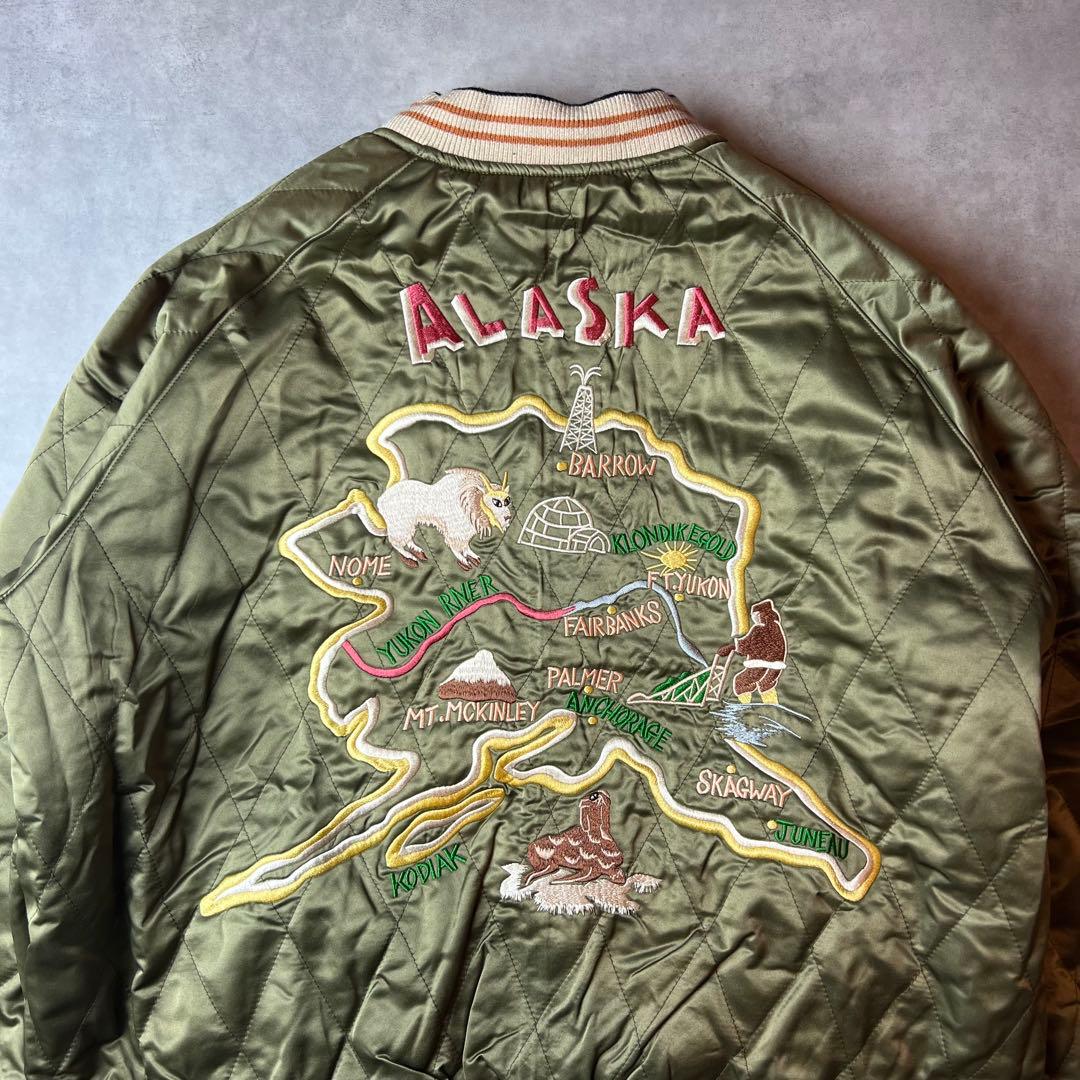 ✅新品　スカジャン　スーベニアジャケット　別珍　ベロア　リバーシブル　両面　L