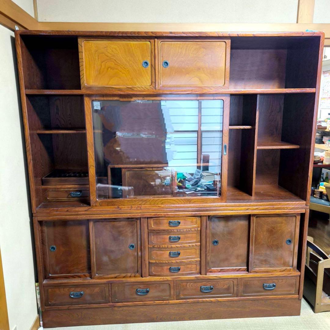 水屋箪笥 飾り棚 木製 和家具 茶棚 茶箪笥 アンティーク
