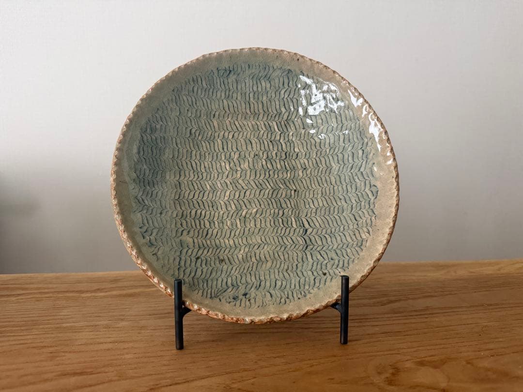 惣堂窯　掛谷康樹　練り上げ　9寸皿　丸皿　陶器皿