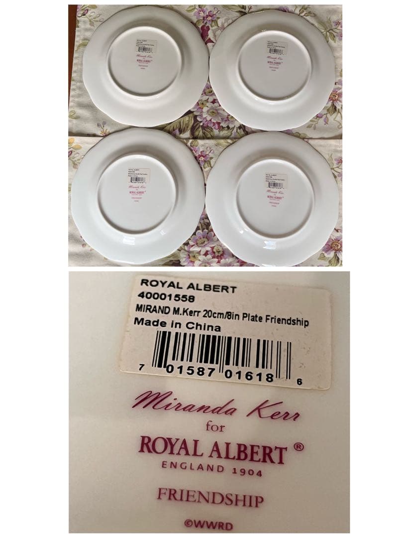 【美品】ロイヤルアルバート★ミランダ・カー★フレンドシップ　デザート皿3枚