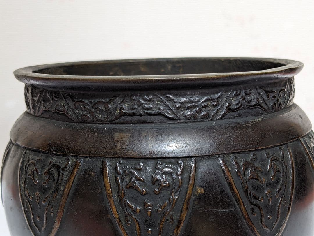 ♦江戸時代 三ツ足 香炉 火入 銅器 銅製 真鍮 コレクション骨董品アンティーク