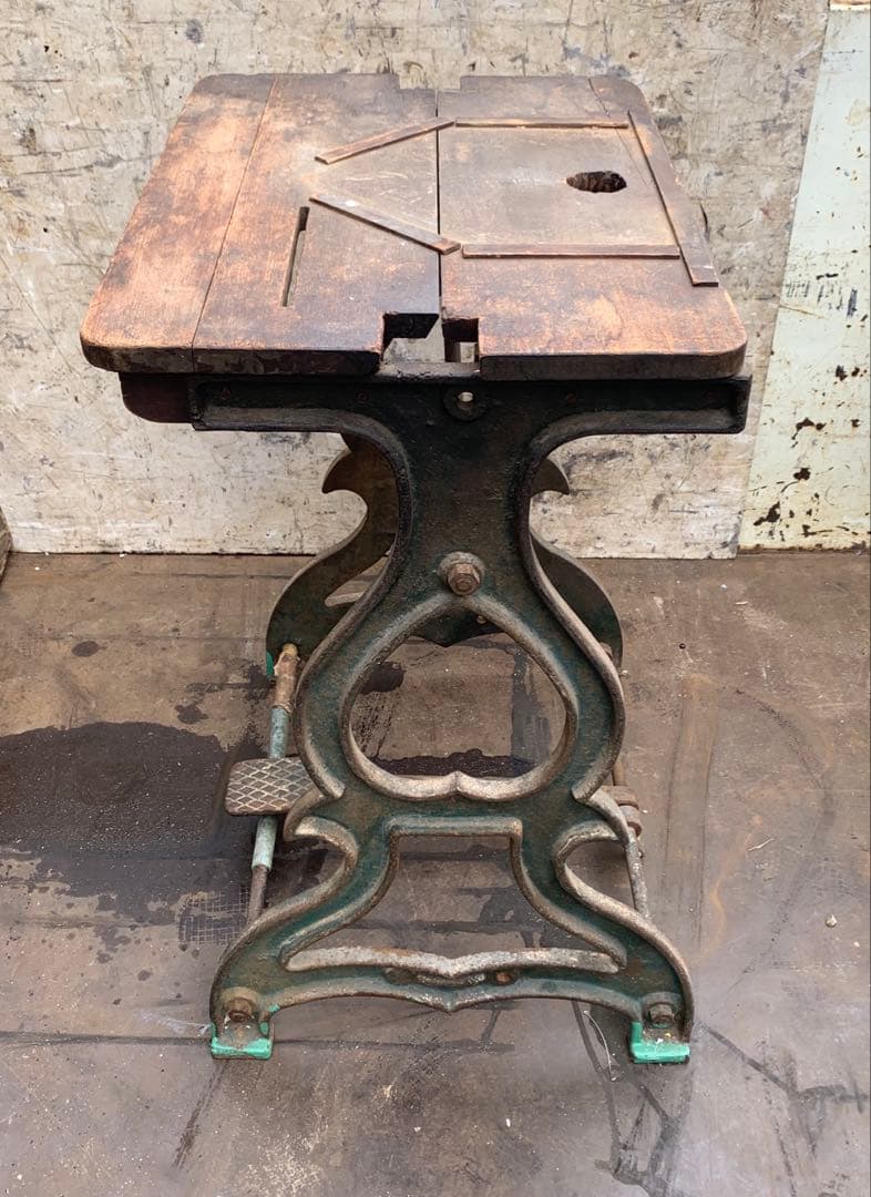 旋盤機 土台 脚 アンティーク 足踏み台 テーブル DIY レア 引取限定