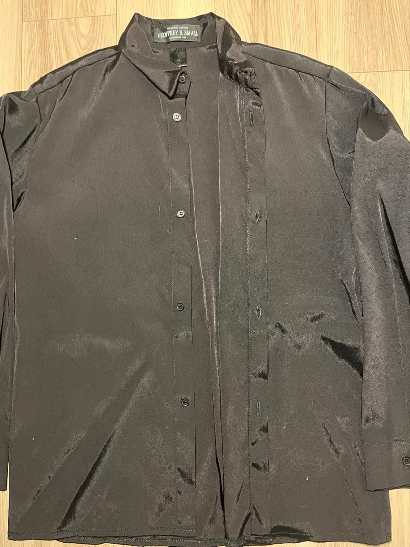 GEOFFREY B. SMALL 比翼 ナイロンシャツ ブラック 変形