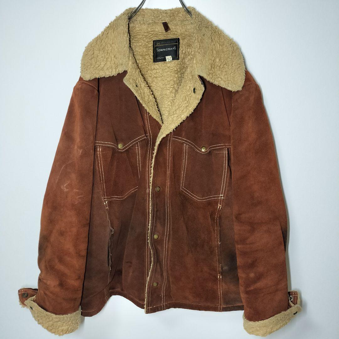 TOWNCRAFT JCPenney 70sスエードレザー ボアジャケット XL