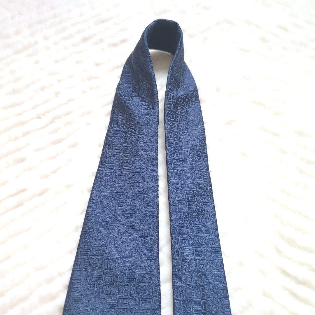 GUCCI　ネクタイ　GG　総柄　ジャガード　高級　ハイブランド　あんしん鑑定
