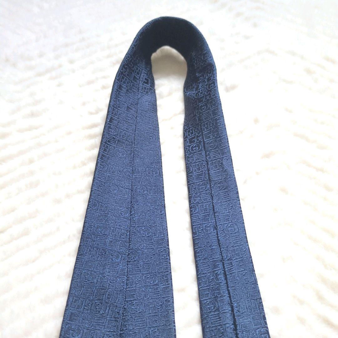 GUCCI　ネクタイ　GG　総柄　ジャガード　高級　ハイブランド　あんしん鑑定