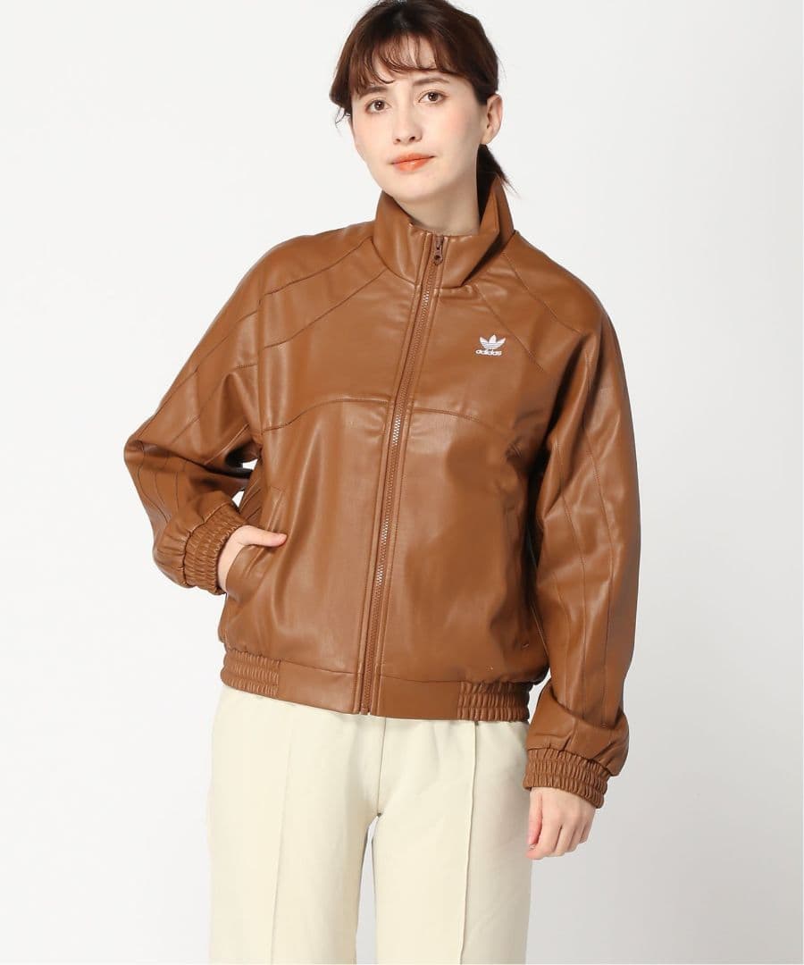 完売品 adidas レザージャケット ブラウン Sサイズ