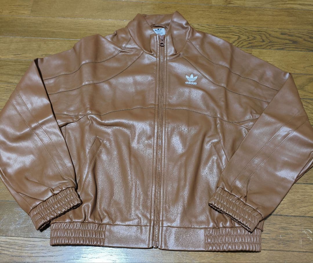 完売品 adidas レザージャケット ブラウン Sサイズ