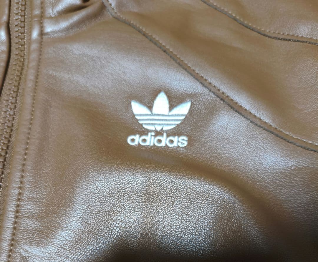 完売品 adidas レザージャケット ブラウン Sサイズ