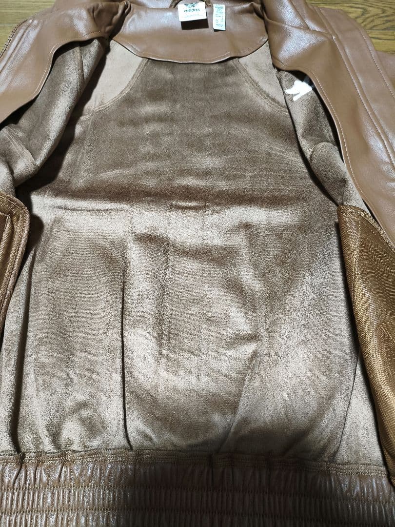 完売品 adidas レザージャケット ブラウン Sサイズ