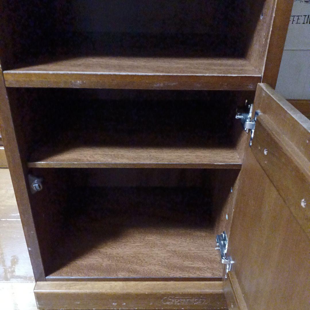 Spanish/スパニッシュ 家具　電話台　FAX台　ハーブ陶板　レトロ　木製