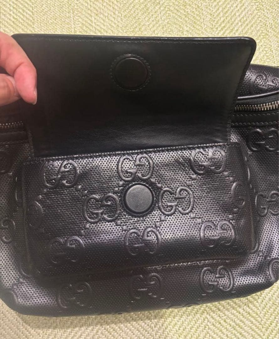 GUCCI グッチ GGエンボス レザー ベルトバッグ即決OK