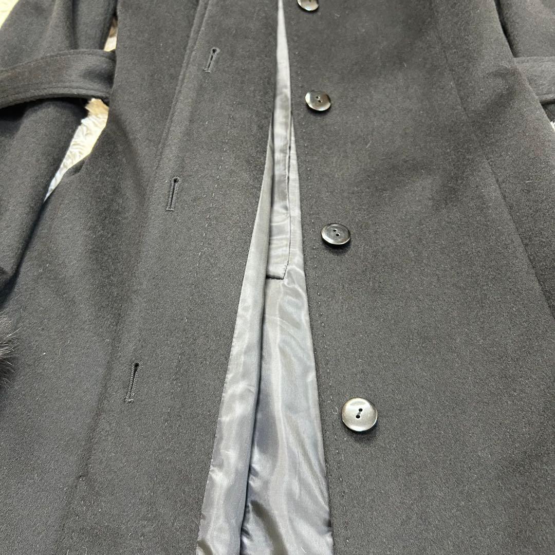 極美品⭐︎ SAGAFURS カシミヤ 100% ベルト コート 黒 フォックス