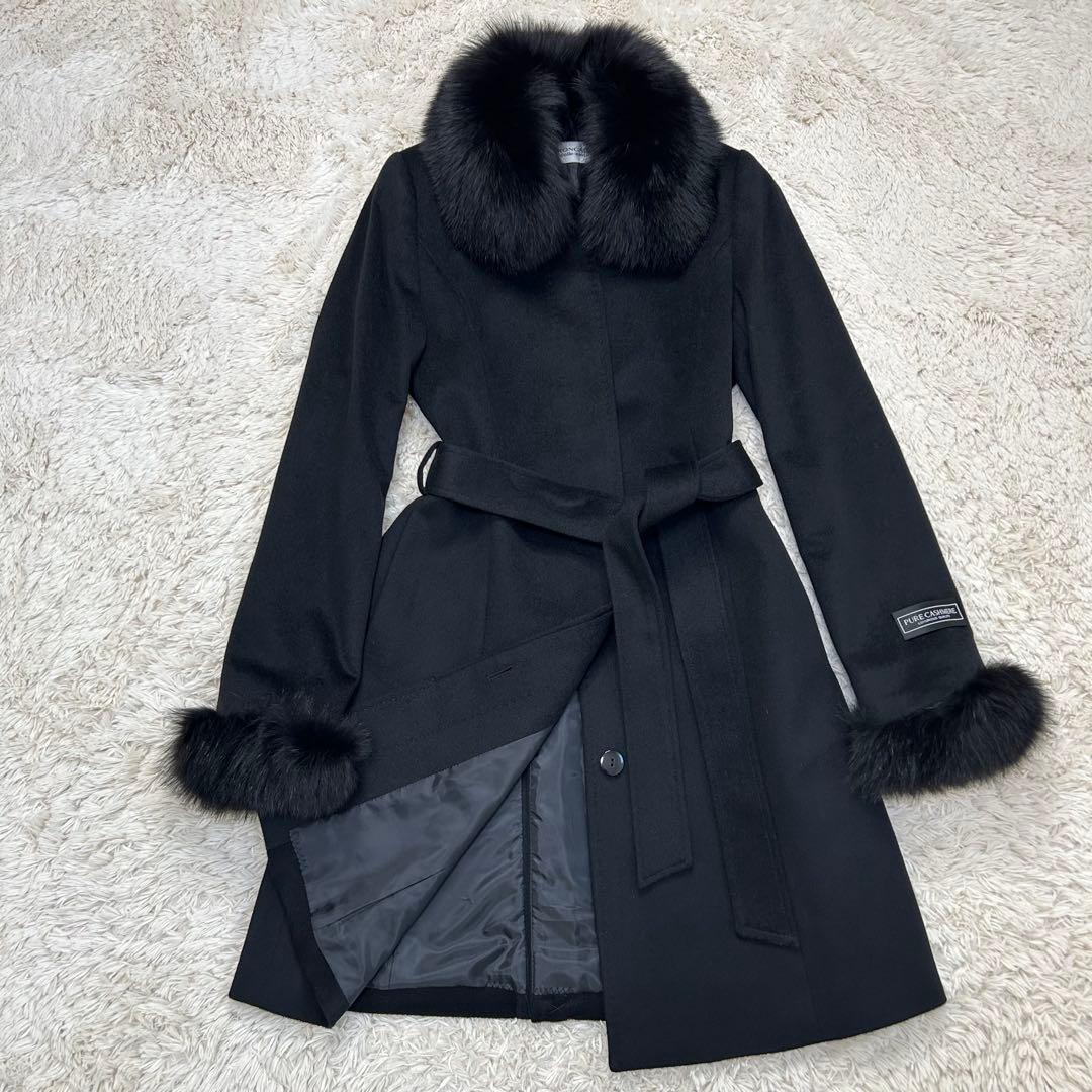 極美品⭐︎ SAGAFURS カシミヤ 100% ベルト コート 黒 フォックス