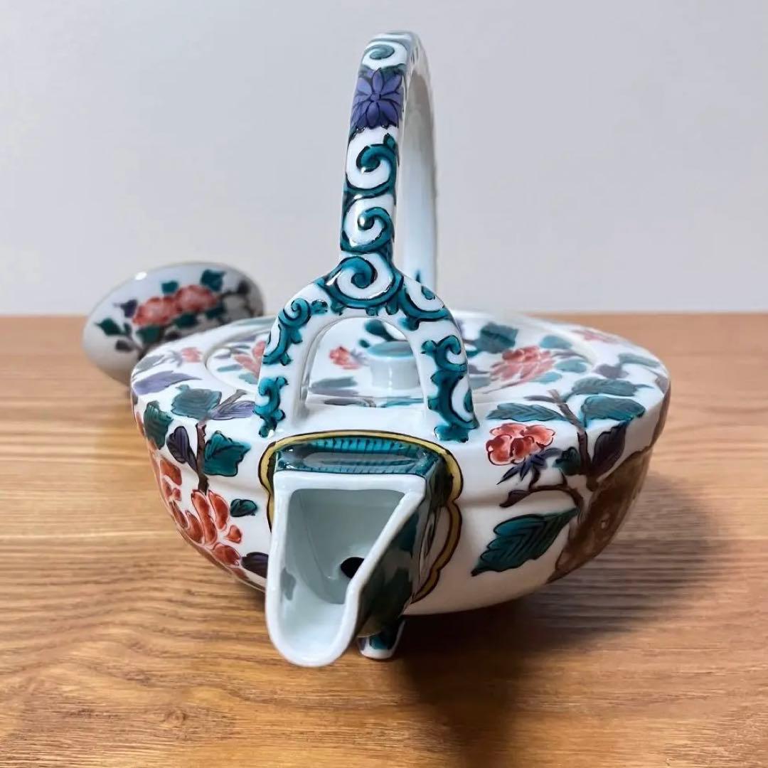 九谷焼 色絵 牡丹獅子文 銚子