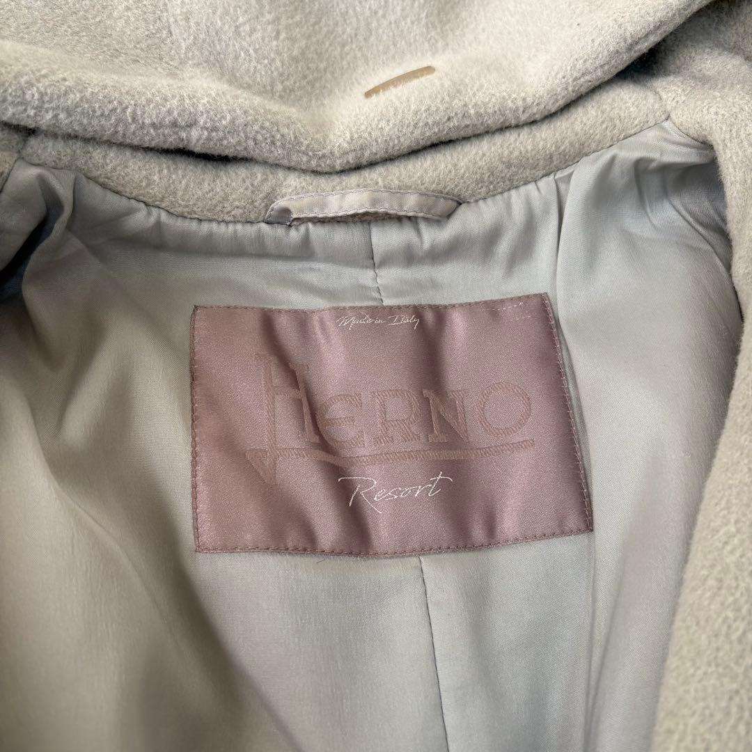 タグ付き＊HERNO ヘルノ アンゴラ フーデッドロングコート ファー タグ付き