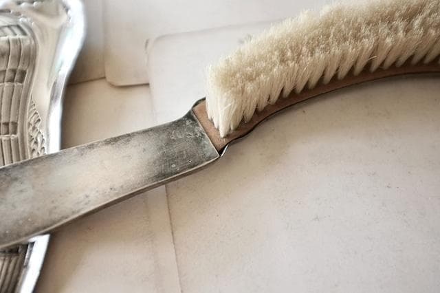 1900s フランス アールデコ 銀の蔦葉とダストパン＆ブラシ アンティーク