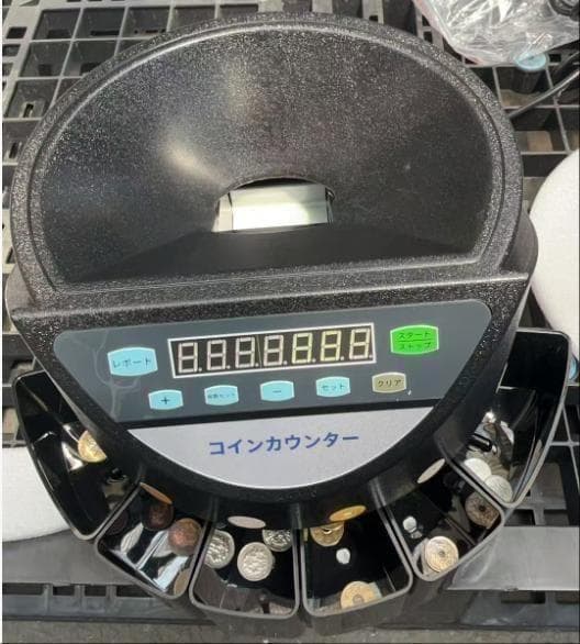 中古カウンターT0128 自動 ポータブル 硬貨 計数機 電動 高速　黒