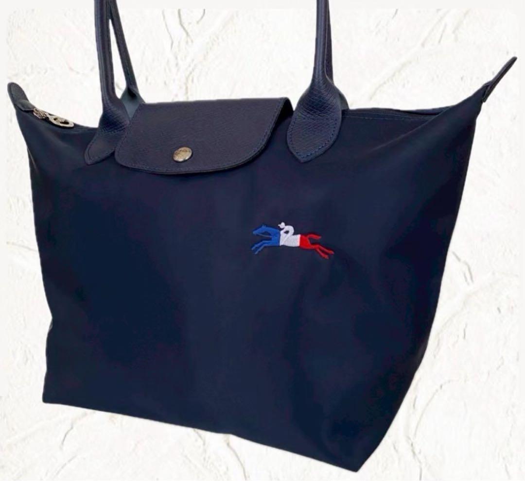 【新品】ロンシャン LONGCHAMP トートバッグ 三色馬刺繍　コンパクト