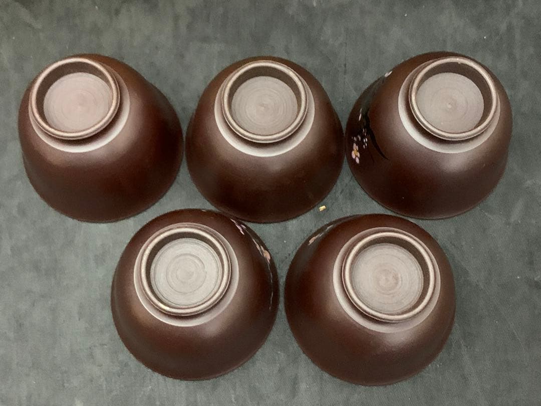 萬古焼 煎茶器　榮峰窯　勇山 作　急須　湯冷　湯呑5客