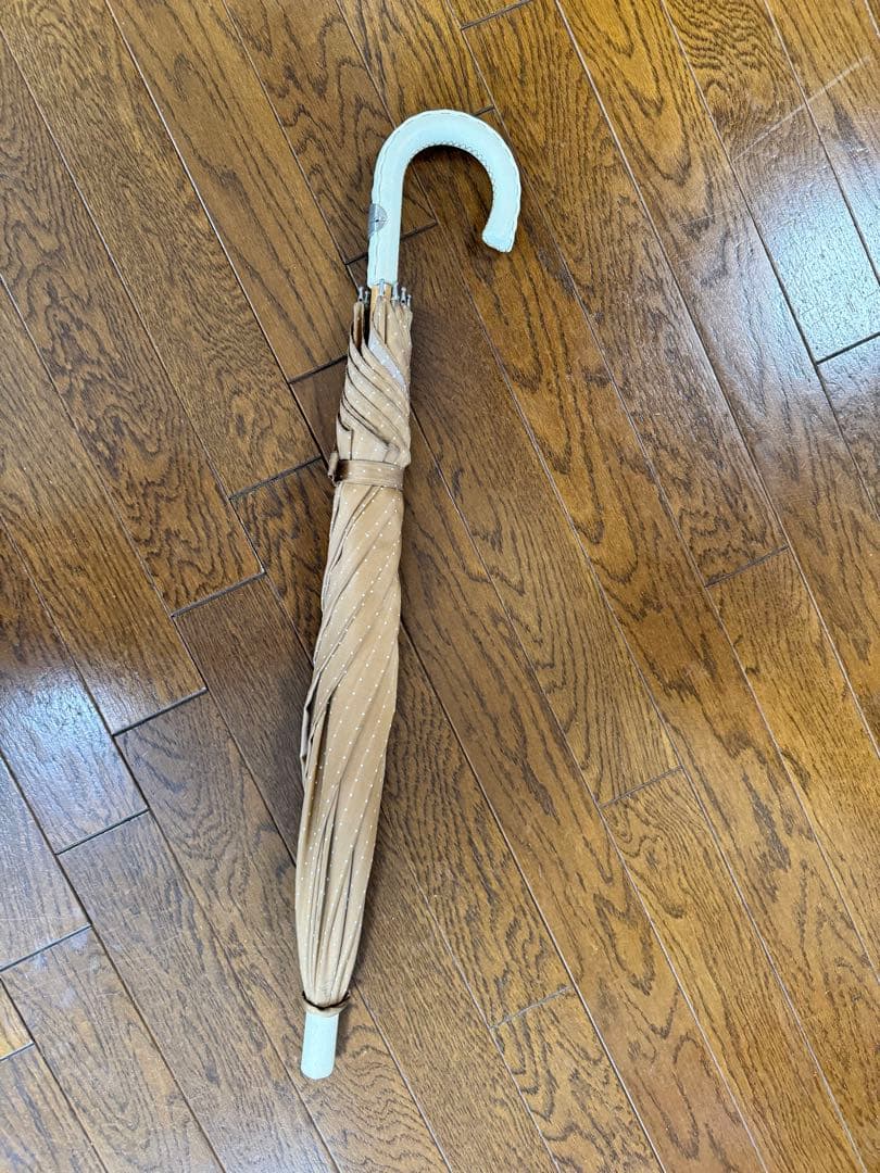 マリアフランチェスコ　長傘　ベージュ　fox ドット