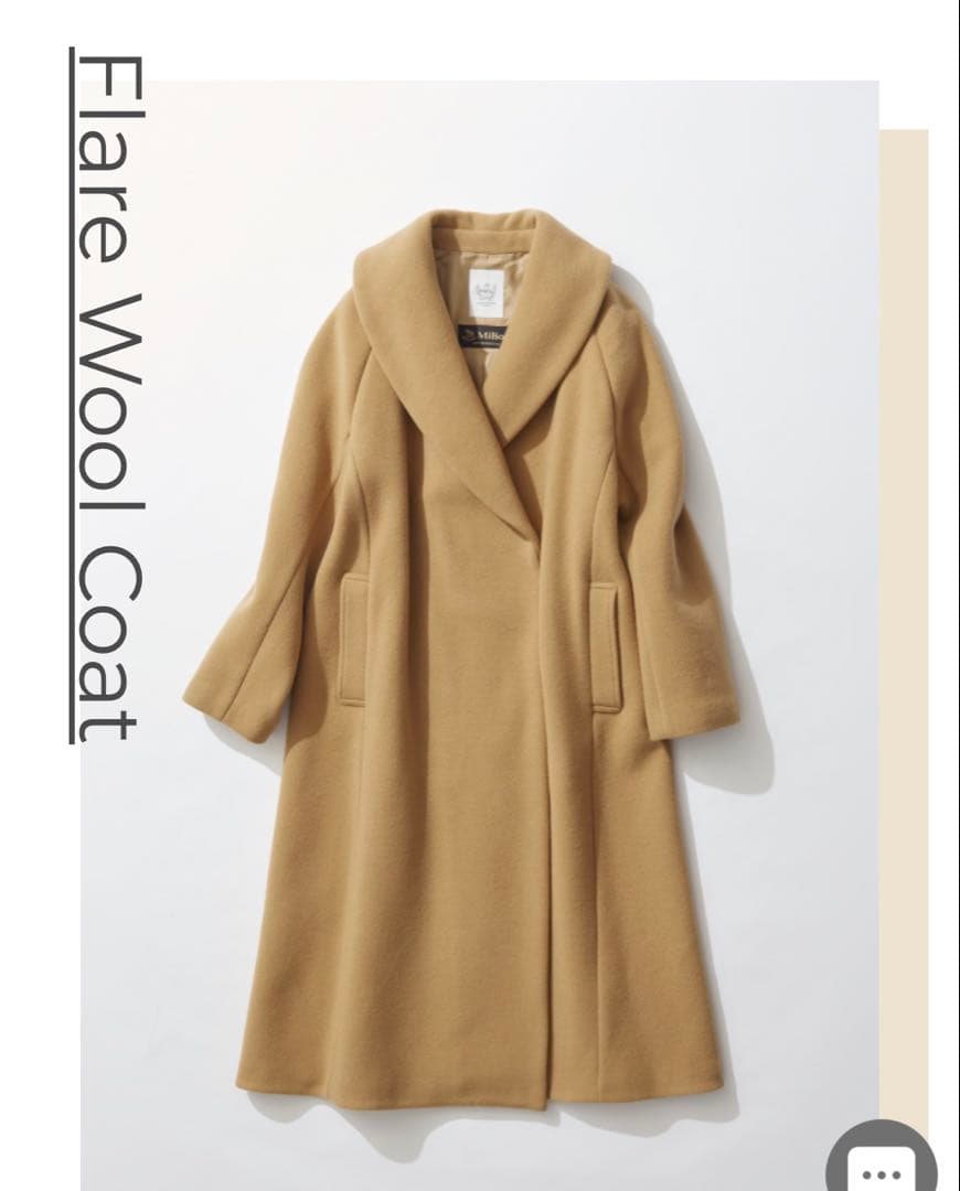 40th/バックフレアコート/38/ウール/キャメル/Milior社製素材