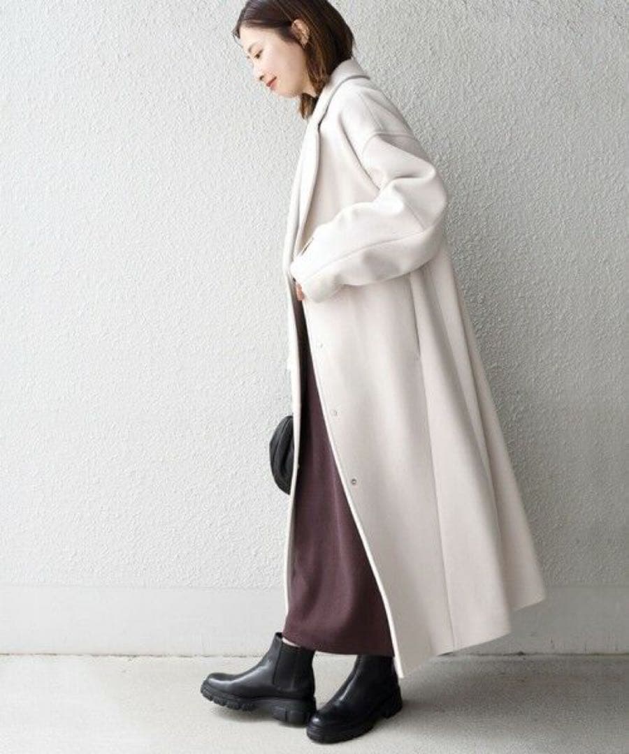 SHIPS ホワイト チェスターコート