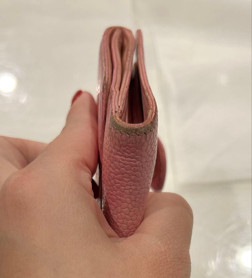 ⭐︎シャネル CHANEL 財布 二つ折りピンク キャビア ココマーク