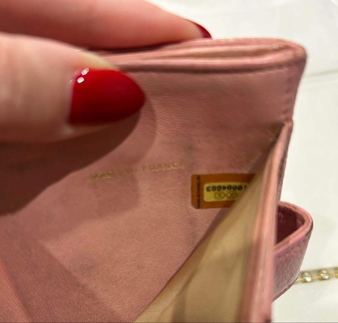 ⭐︎シャネル CHANEL 財布 二つ折りピンク キャビア ココマーク