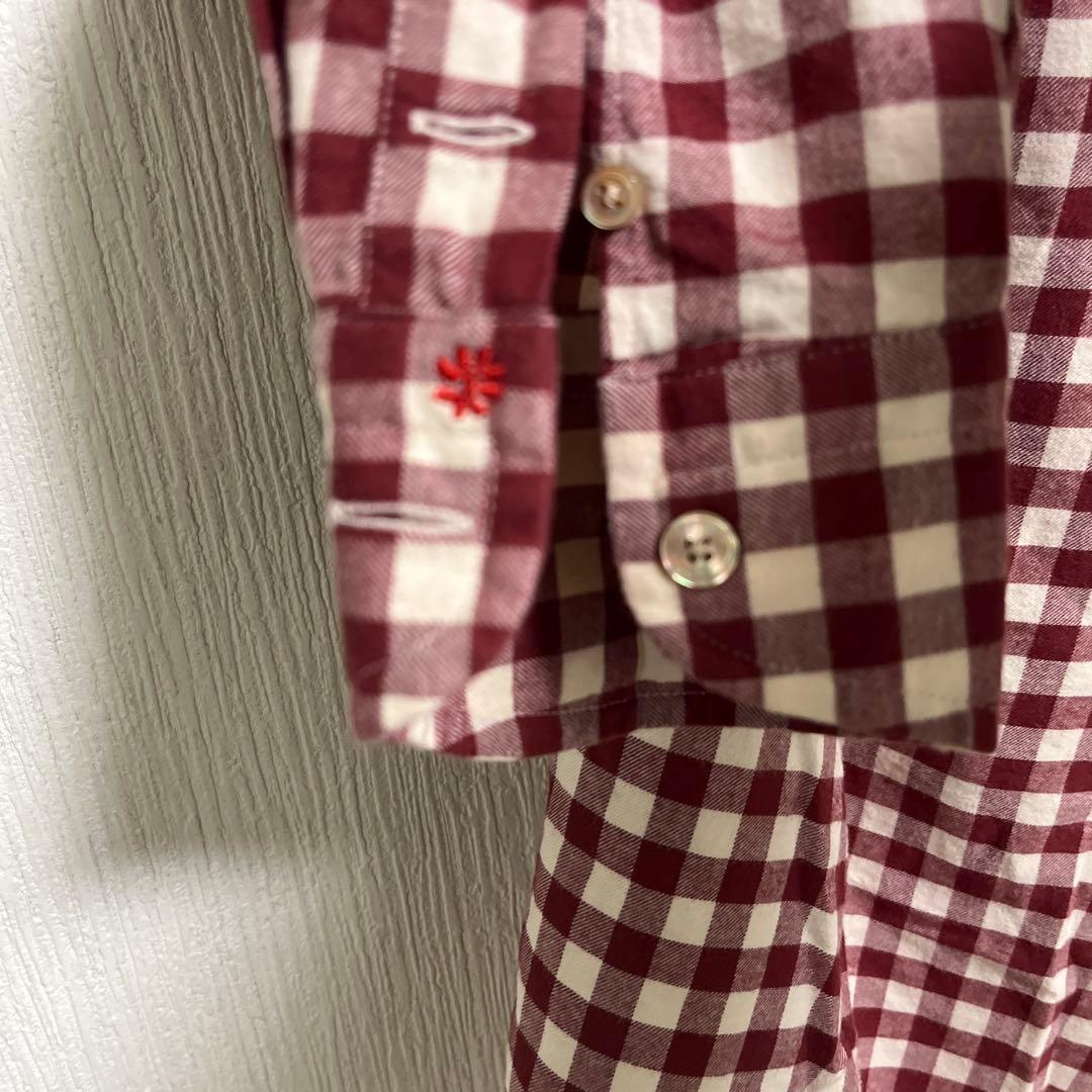 【極美品】BOLZONELLA ボルゾネッラ　ギンガムチェックシャツ　レッド