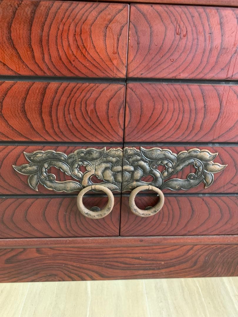 木製伝統的日本棚、3引き出し付き