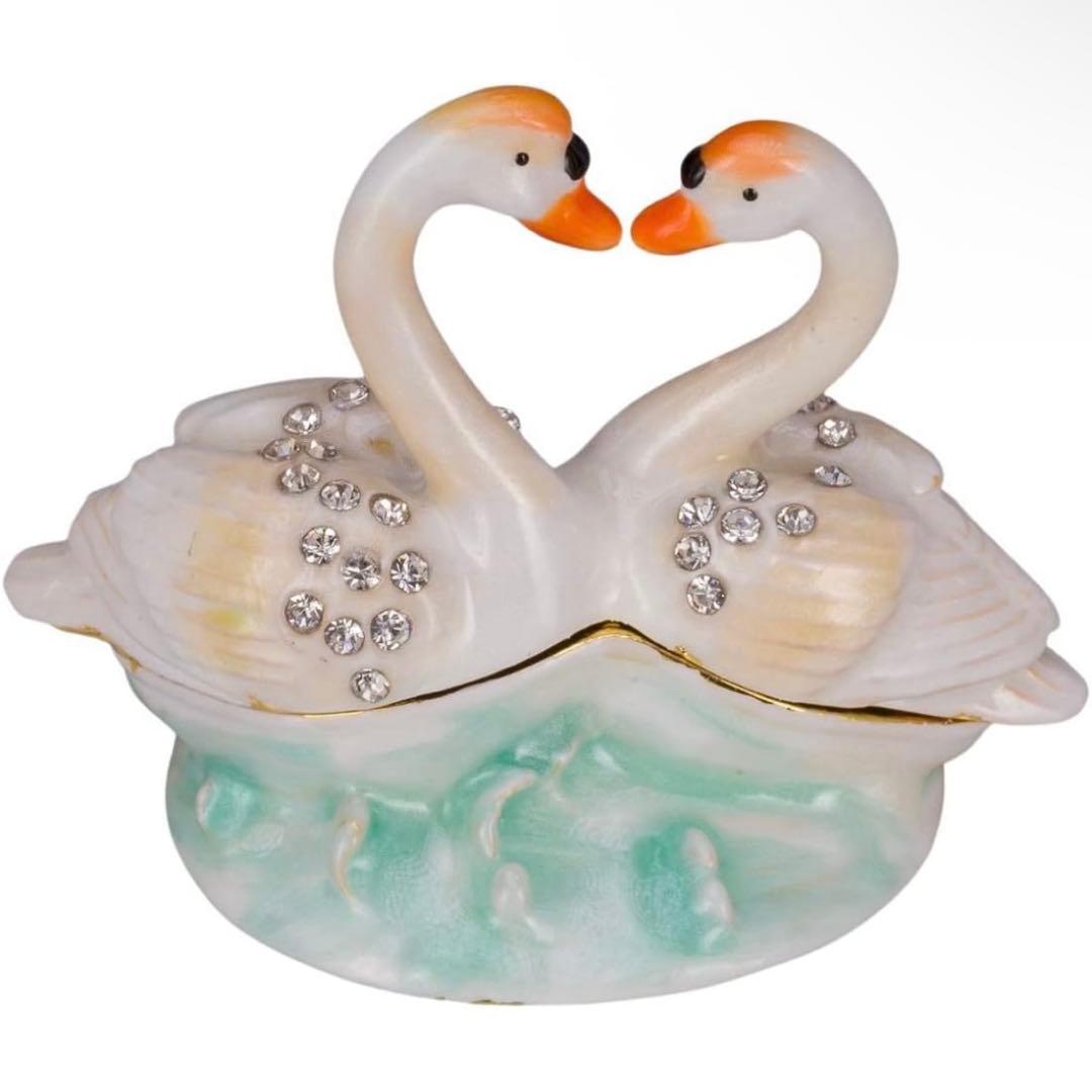 ファベルジェ インペリアルイースターエッグ風 オルゴール 白鳥 (17cm)