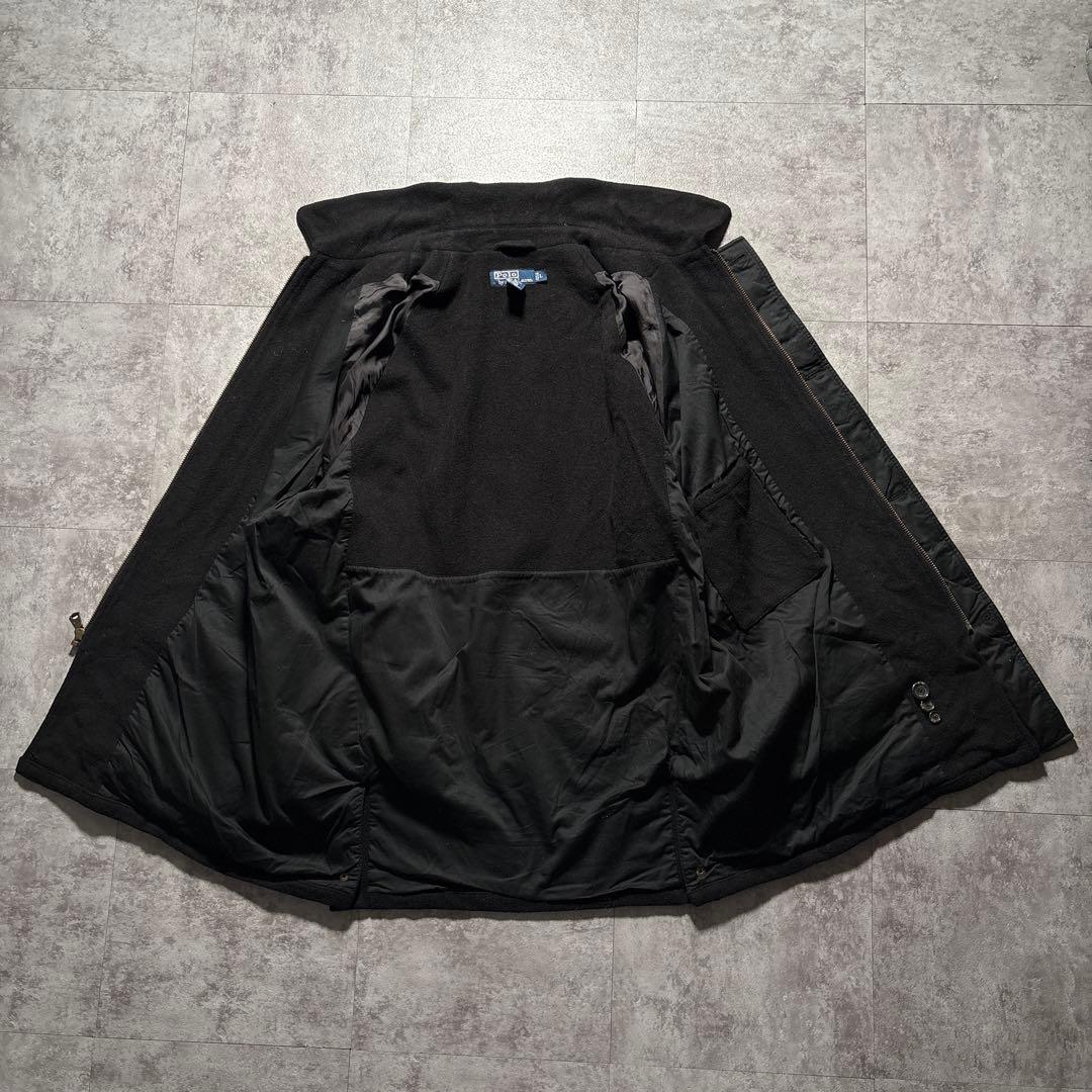90s ラルフローレン　ウールコート　ブラック　ヴィンテージ　ビンテージ　L