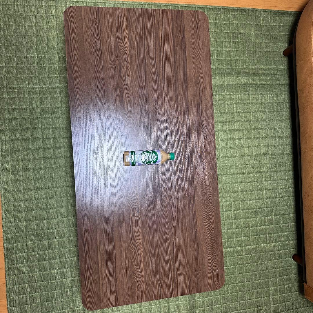 【直接引取限定価格！】無段階 ガス圧昇降式テーブル（ダークブラウン）