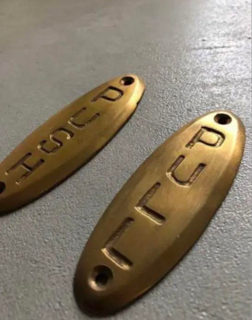 残わずか　 ドアプレート　プル　プッシュ　押す引く　真鍮　PULL PUSH