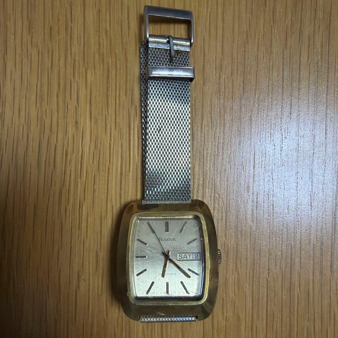 Bulova 自動巻き時計 シルバー メッシュバンド